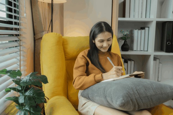 person setting their daily intention