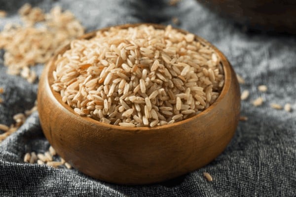 brown rice in bowl