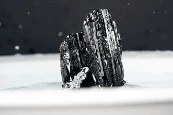 showing a black tourmaline piece and blog is how to cleanse black tourmaline