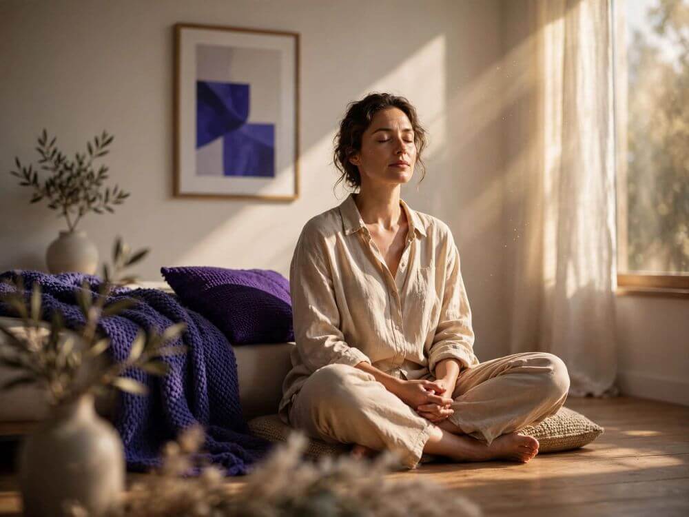 Woman relaxing with eyes closed, showing the role of relaxation in hypnosis