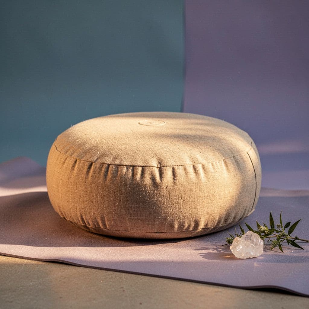 illustration of a round zafu cushion
