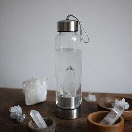 rose quartz bottle water crystal water