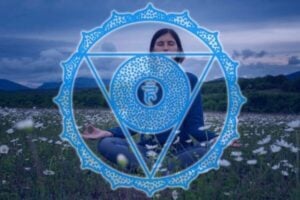 symbol of person clearing throat chakra