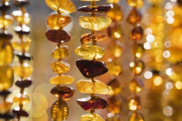 various strings of amber necklaces