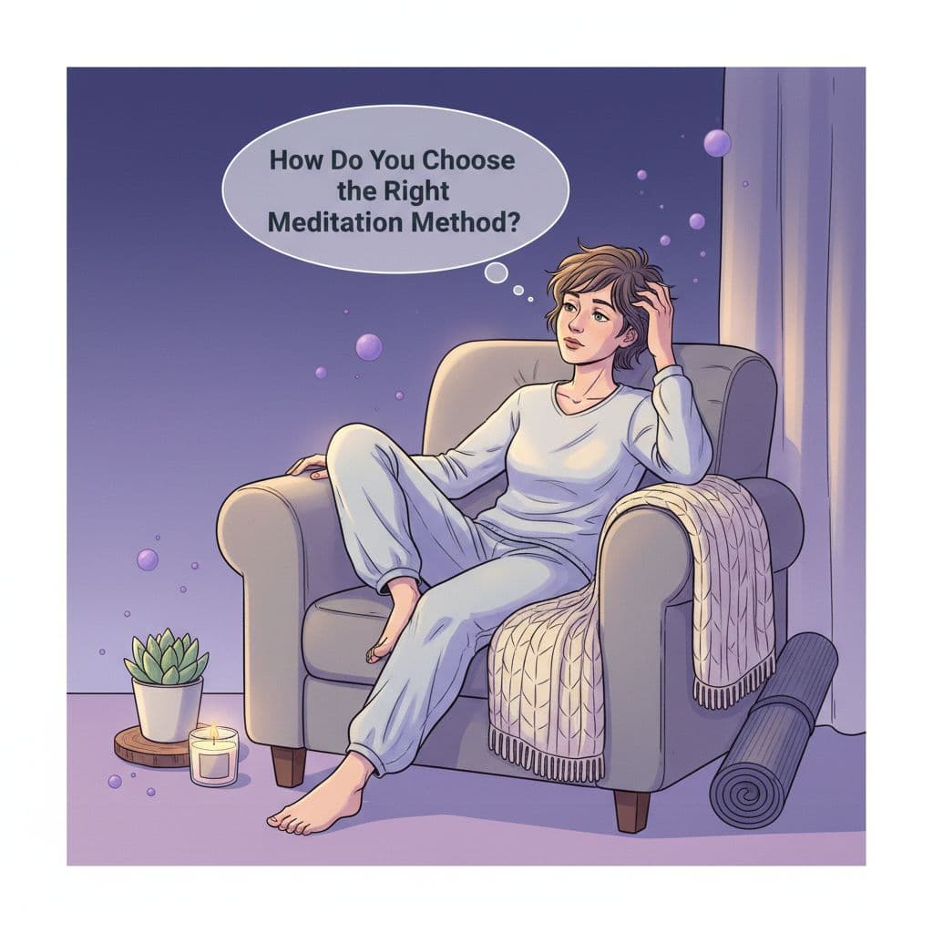 illustration of person thinking which is the right meditation method that suits their lifestyle