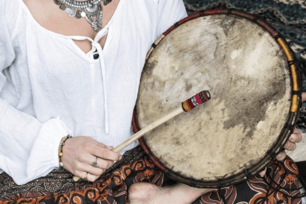 person drumming a nice even rhythm for meditation