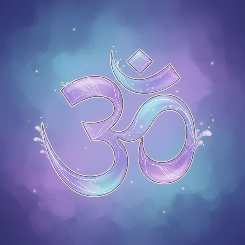 Om symbol illustration in purple colors
