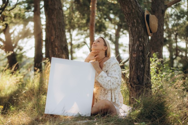 person outdoors against a tree using their visualization techniques
