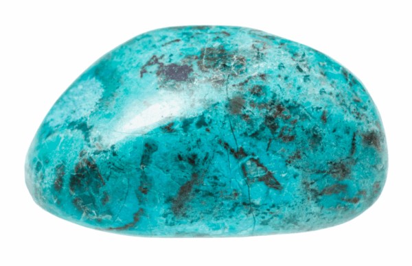 Chrysocolla stone tumbled form